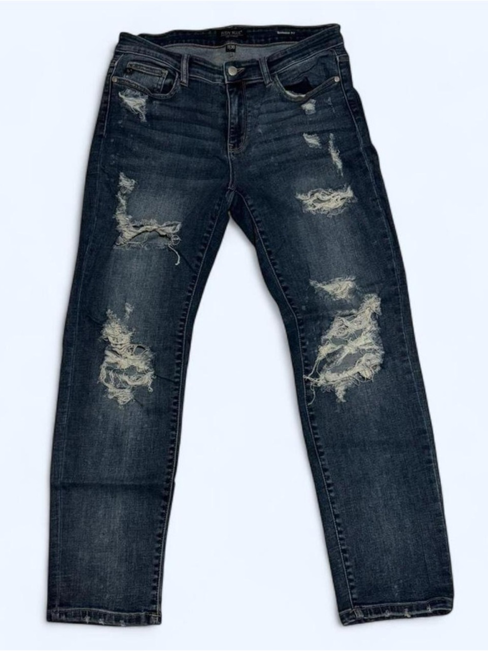 JUDY BLUE Dark Blue Boyfriend Fit Jeans